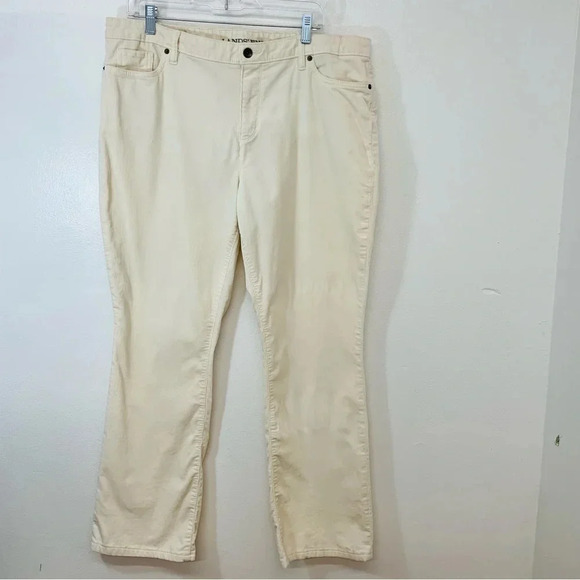 Lands Ends Corduroy Pants  18 Boot Cream Neutral Pockets‎ Casual Workwear - Picture 1 of 12